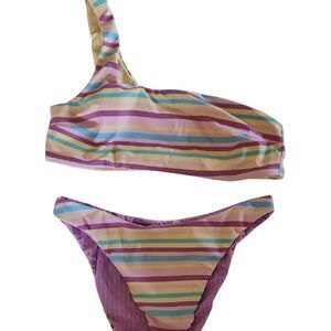 Cupshe Multicolor Striped 4 Way Bikini